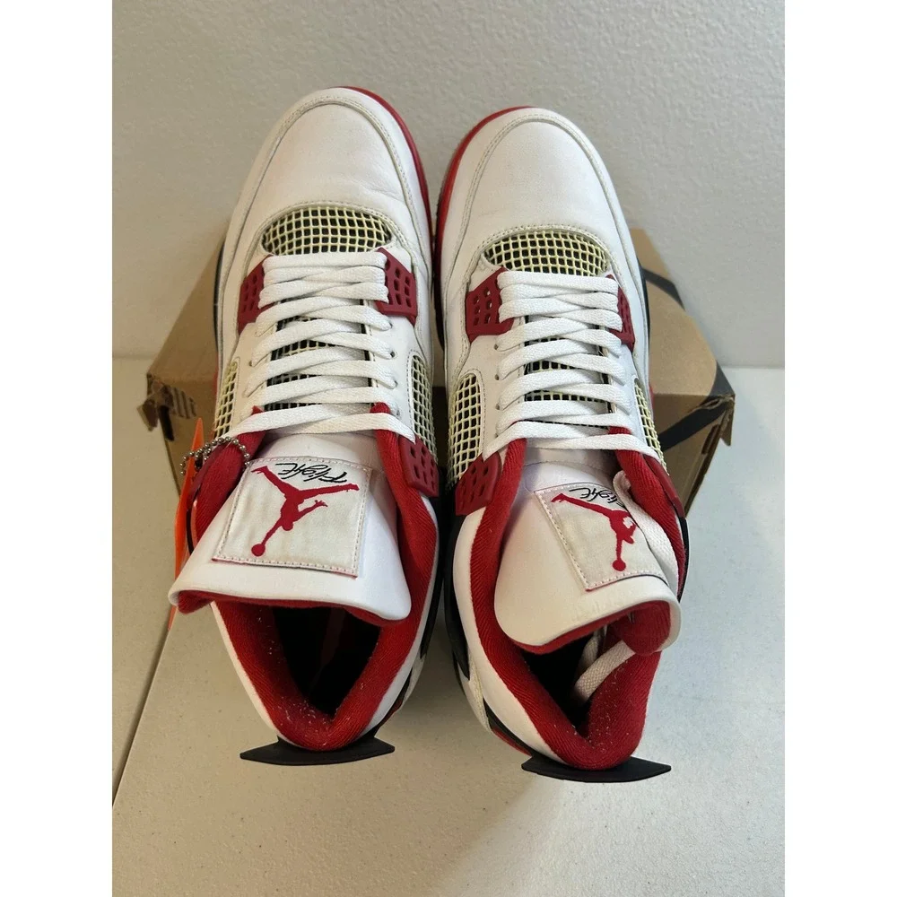 Jordan 4 Retro Fire Red 2020 White Black Mens Size 13 #2318